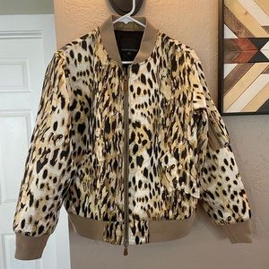 Banana Republic Leopard bomber jacket small
